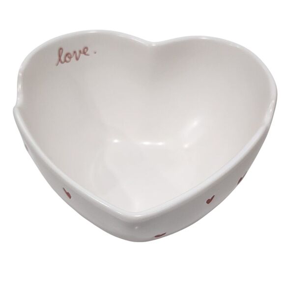 Rae Dunn Set of 2 Heart Shaped Ceramic Ramen‎ Noodle Bowl With Chopsticks NEW - Picture 16 of 16